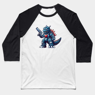 Pixel Mechagodzilla Mekagojira Ichi Baseball T-Shirt